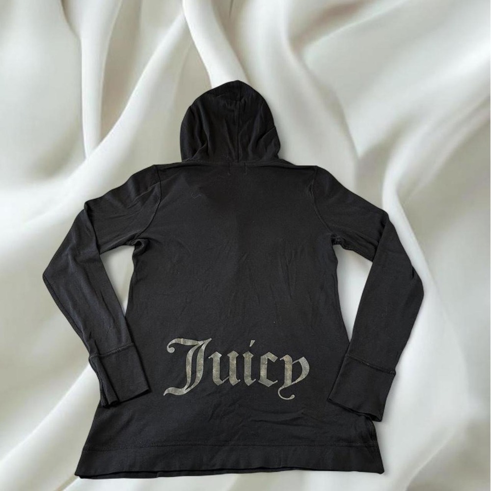 Juicy Couture black henley pullover jacket y2k mcbling mallcore fairy boho